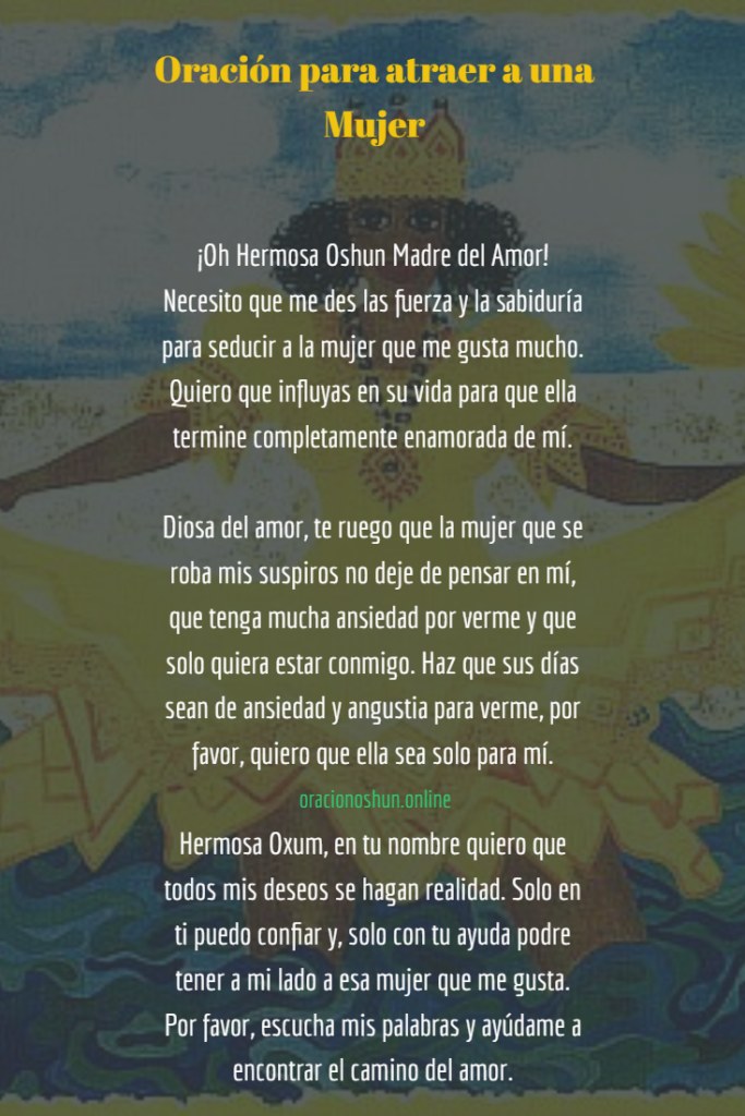 Oración para atraer a una mujer a Oshun | ¡Muy Poderosa!