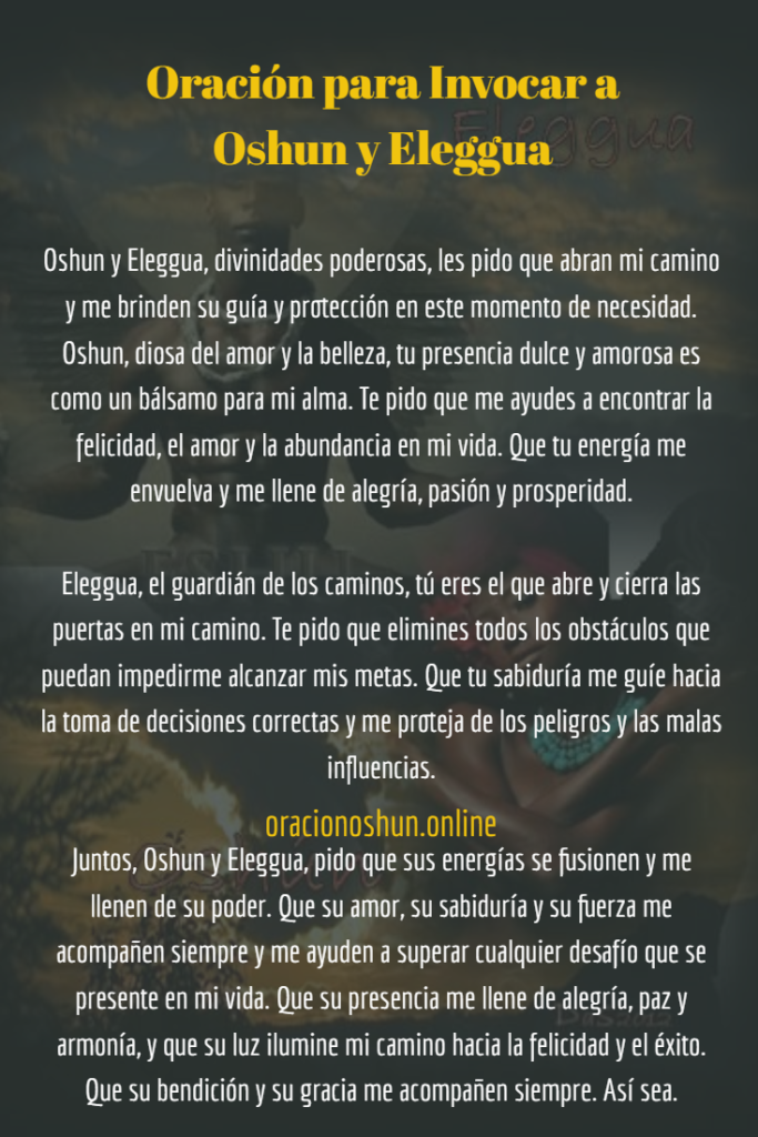 Oración para Invocar a Oshun y Eleggua | Muy Poderosa
